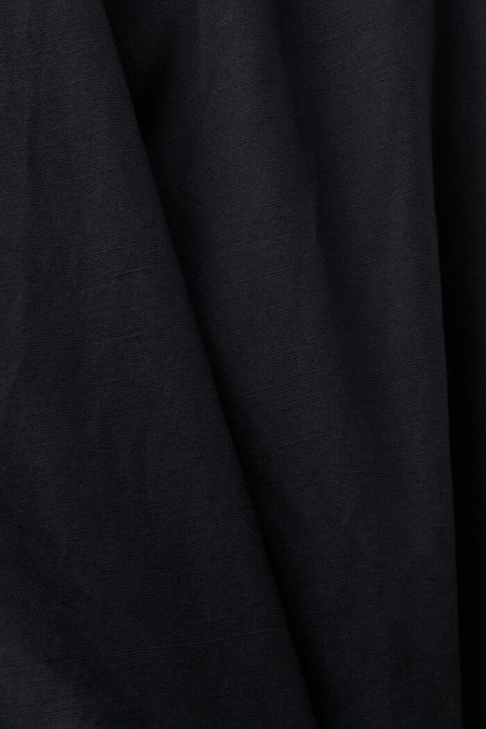Cropped culotte van katoen en linnen, BLACK, detail image number 6