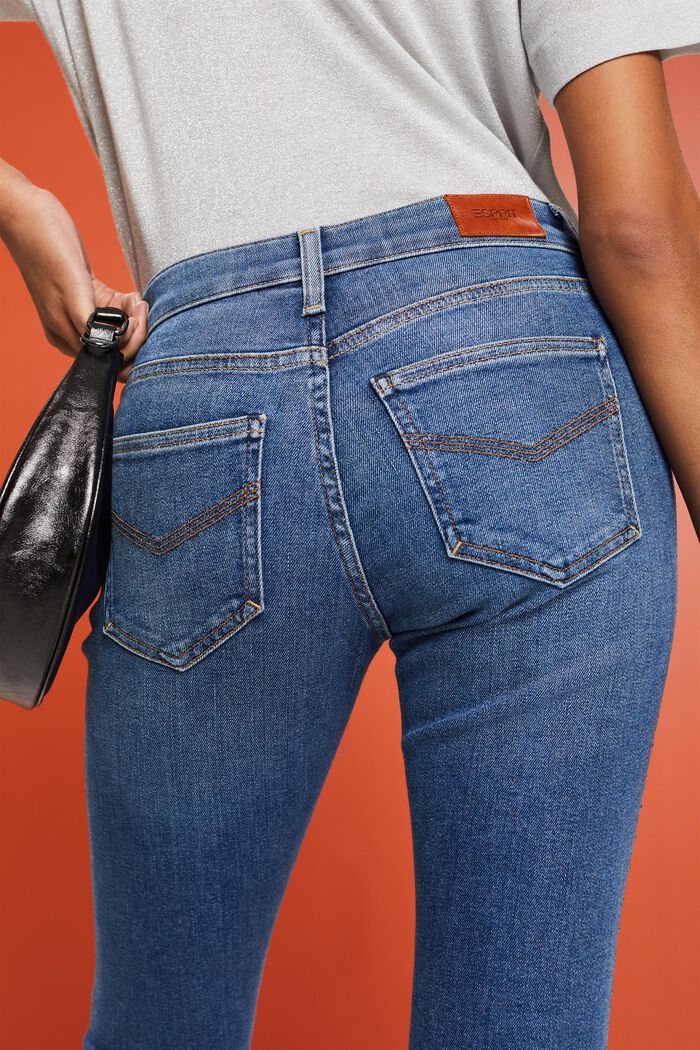 Mid rise skinny jeans met versiering, BLUE MEDIUM WASHED, detail image number 4
