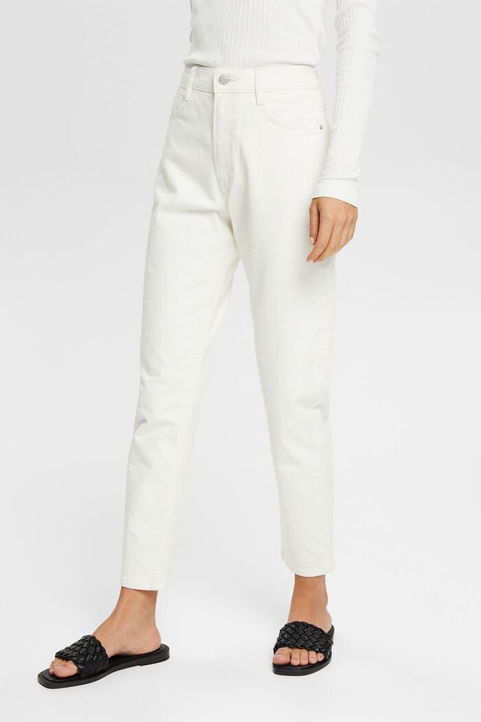 Mom fit jeans van katoen, OFF WHITE, detail image number 0
