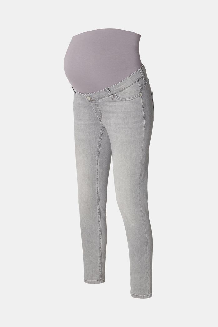 Skinny fit-jeans met band over de buik, GREY DENIM, detail image number 5