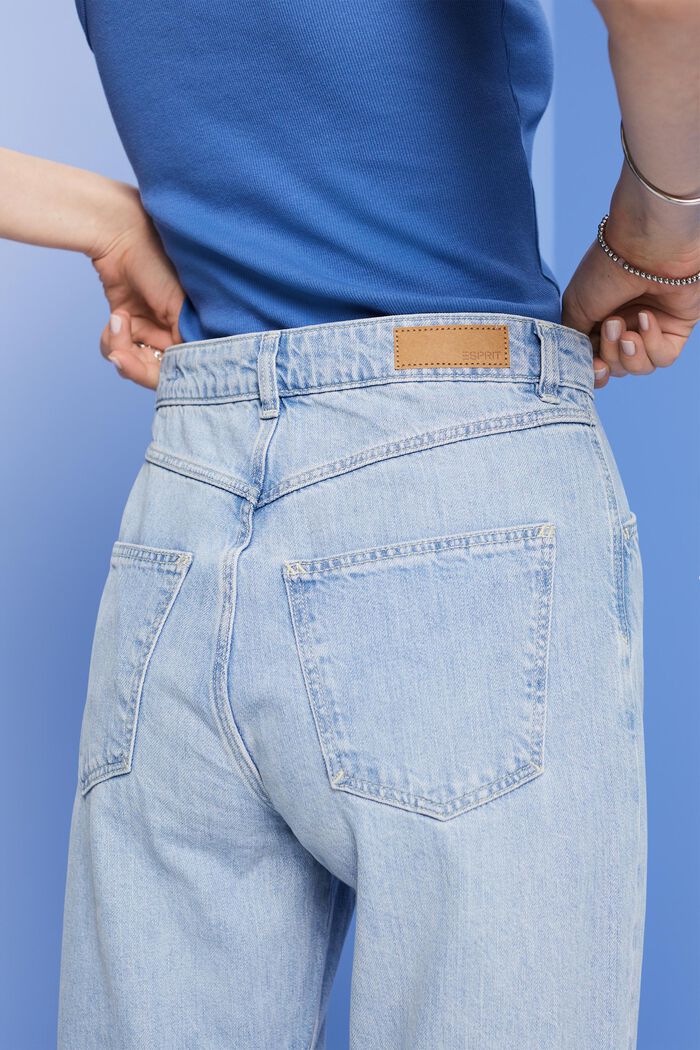 Cropped jeans met dad fit, BLUE LIGHT WASHED, detail image number 4