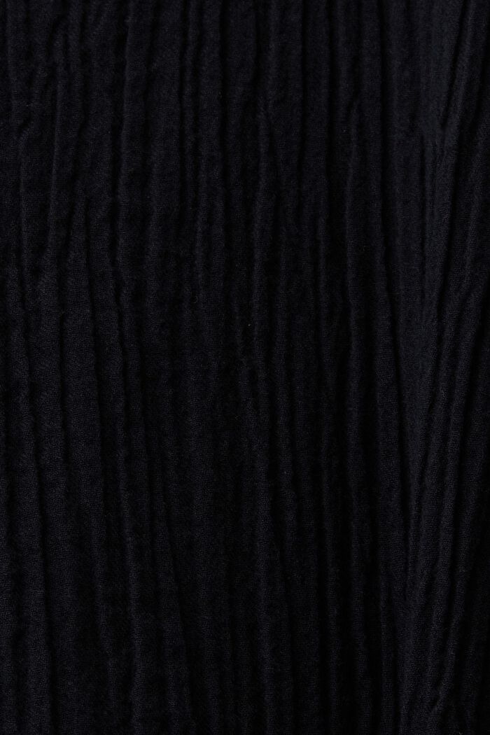 Crinkled midi-jurk met riem, BLACK, detail image number 6