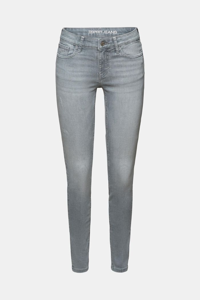 Mid skinny jeans, GREY LIGHT WASHED, detail image number 6