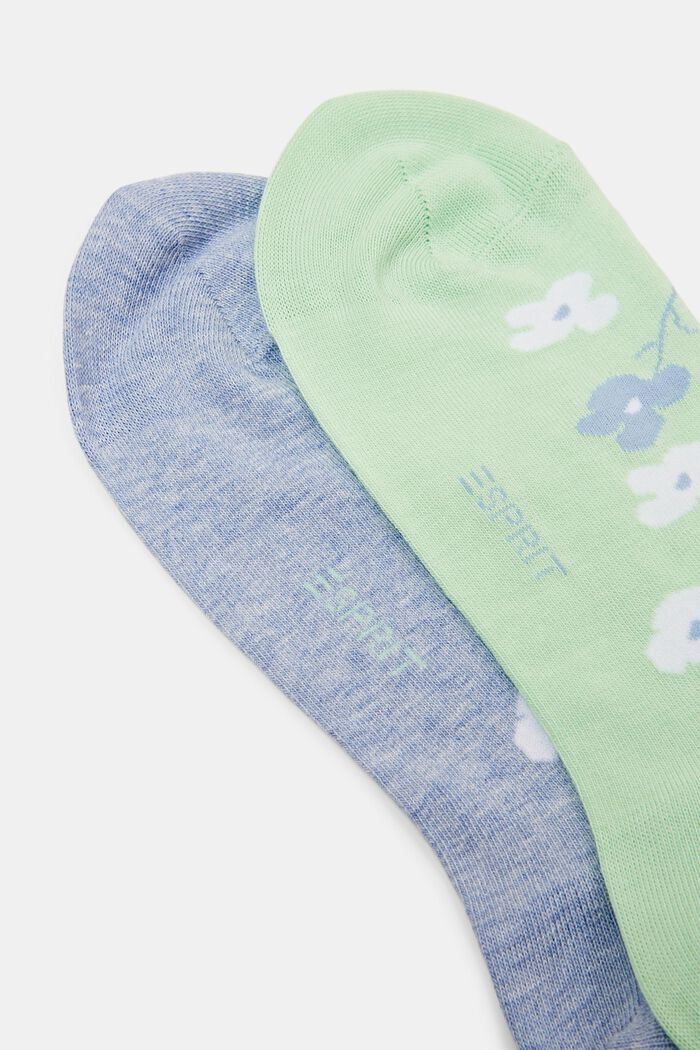 Set van 2 paar grofgebreide sokken met print, GREEN / BLUE, detail image number 2