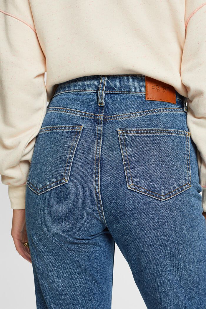 Straight jeans met retrolook en hoge taille, BLUE MEDIUM WASHED, detail image number 4