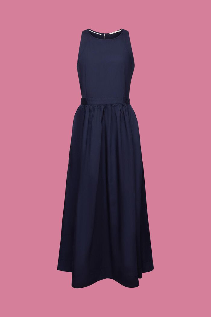 Midi-jurk van katoen, NAVY, detail image number 6