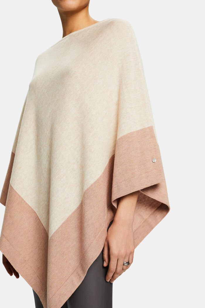 Poncho met asymmetrische zoom, LIGHT TAUPE, detail image number 2
