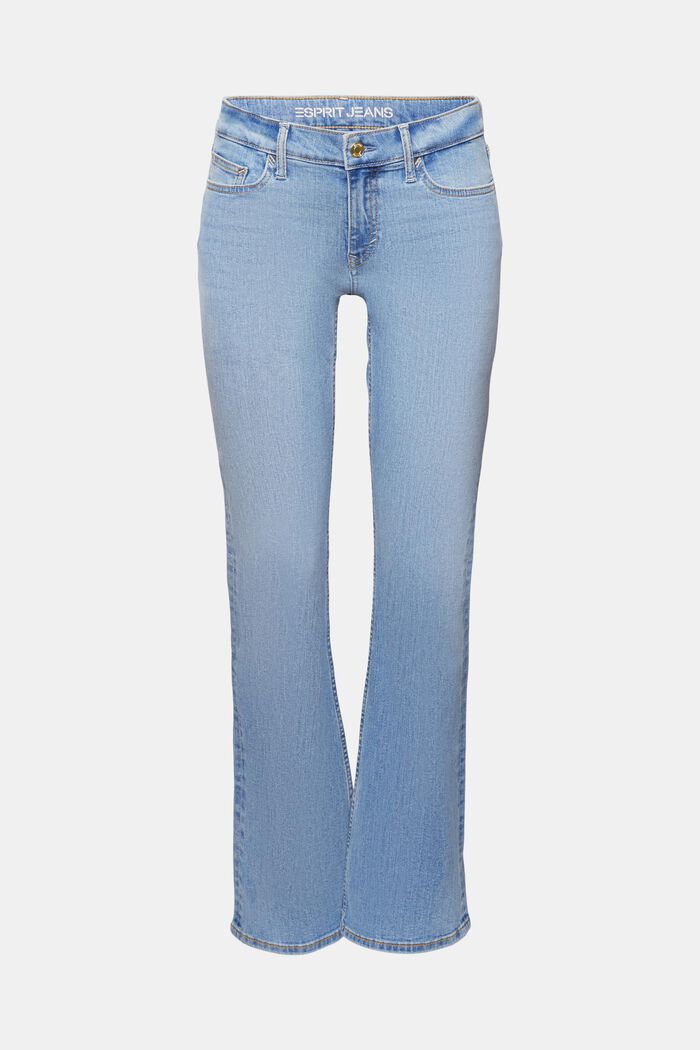 Bootcut jeans met middelhoge taille, BLUE LIGHT WASHED, detail image number 7