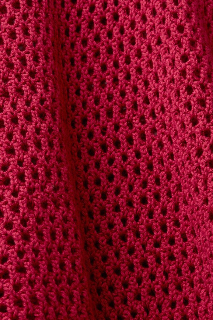 Haut à encolure en V en maille mesh de coton durable, DARK RED, detail image number 5