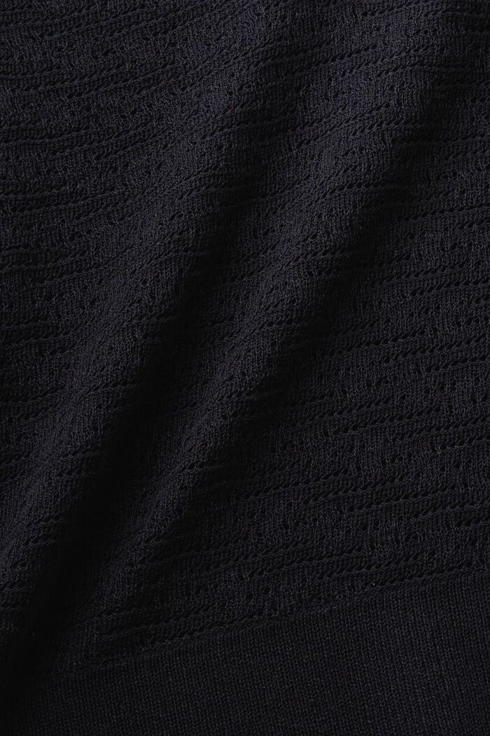 Pointelle trui met V-hals, BLACK, detail image number 4
