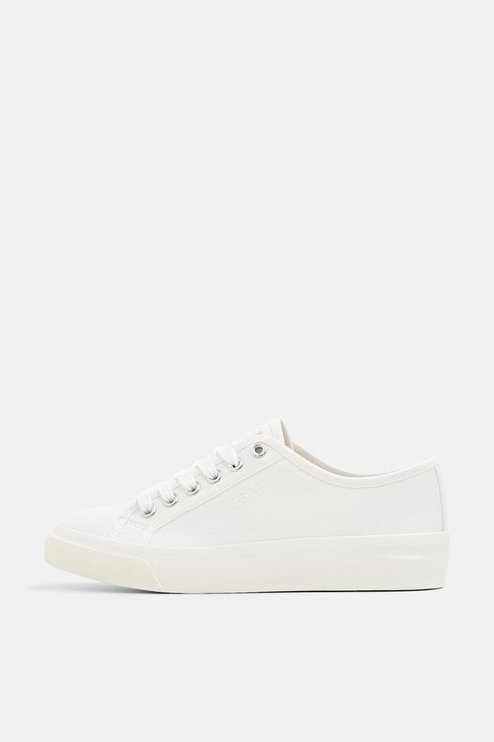 Canvas sneakers met plateauzool, OFF WHITE, detail image number 0