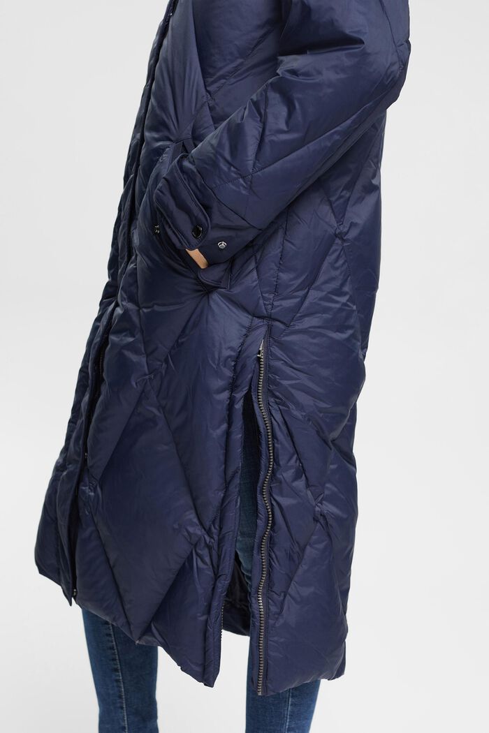Donzen mantel met afneembare capuchon, NAVY, detail image number 0