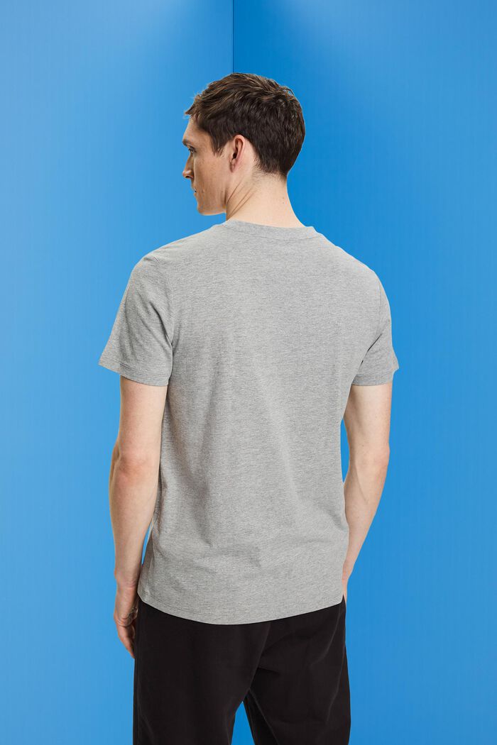 Slim fit T-shirt met ronde hals, MEDIUM GREY, detail image number 3