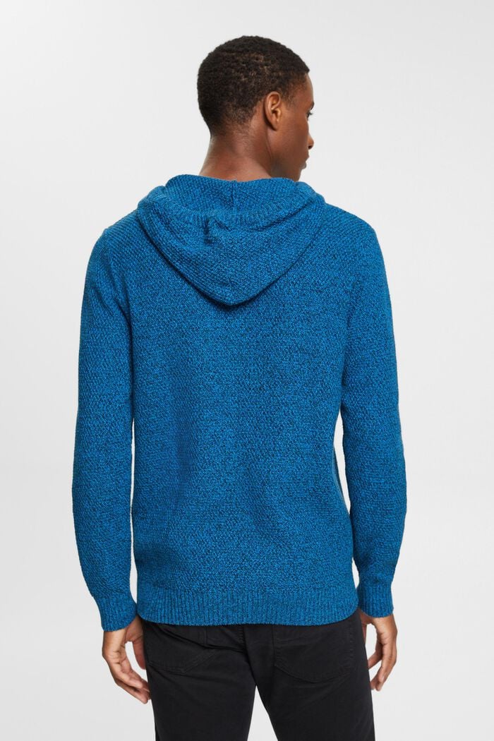 Sweat à capuche tricoté bicolore, NAVY, detail image number 4