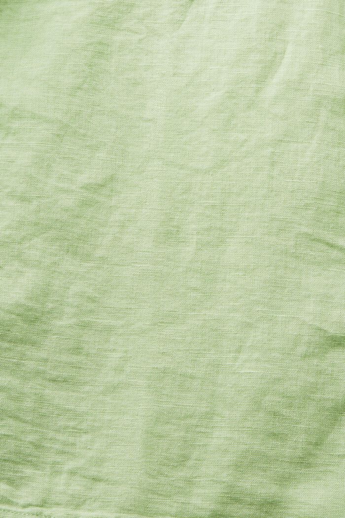 Katoen-linnen overhemdblouse, LIGHT GREEN, detail image number 6