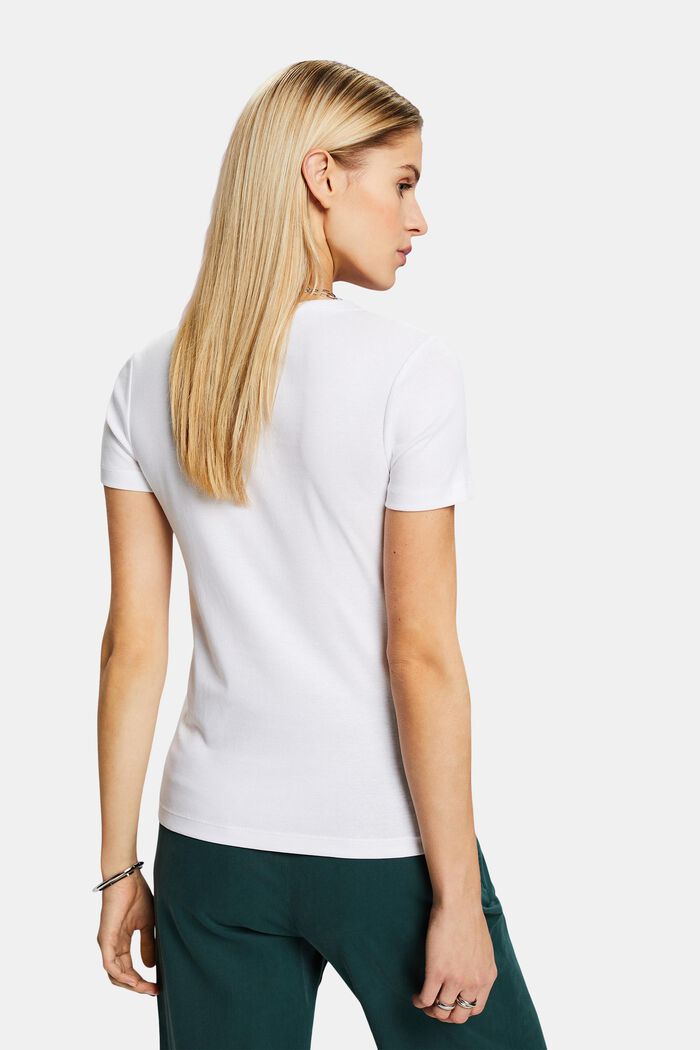 Katoenen T-shirt met korte mouwen, WHITE, detail image number 3