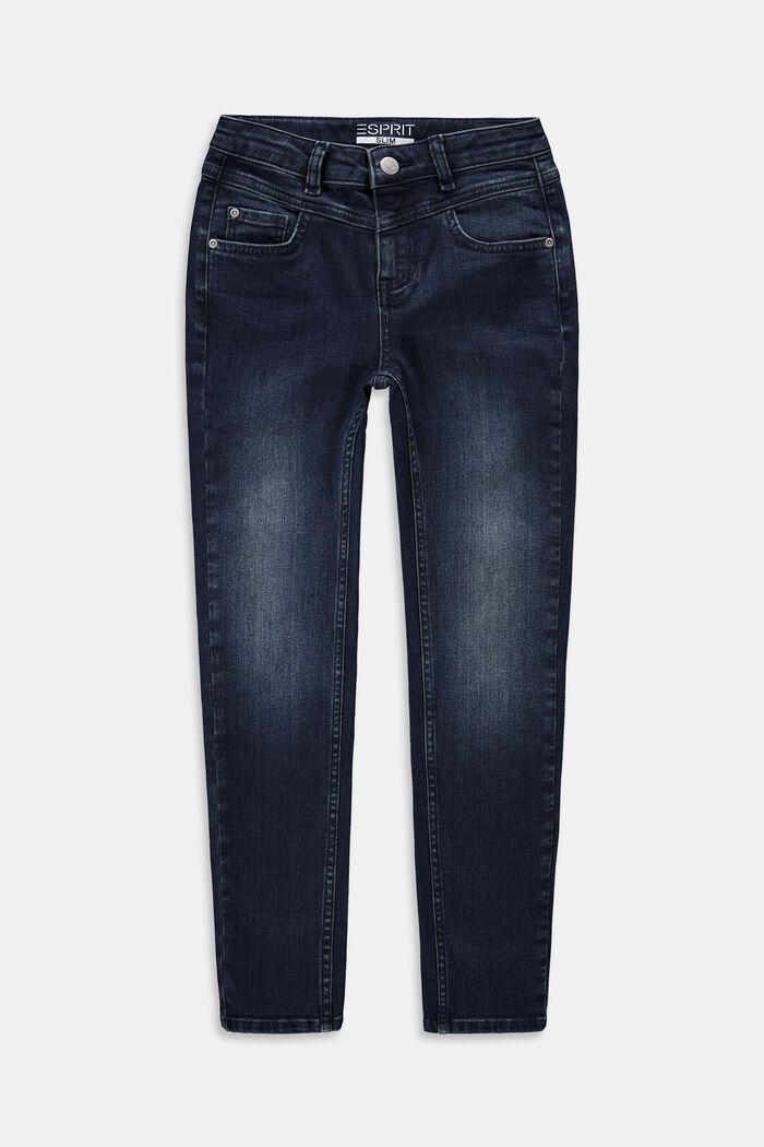 Slim fit jeans met verstelbare band, BLUE MEDIUM WASHED, detail image number 0