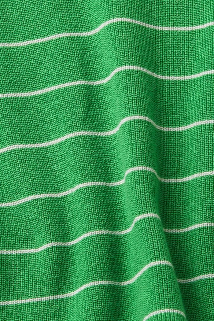 Pull-over rayé en maille de coton, GREEN, detail image number 4
