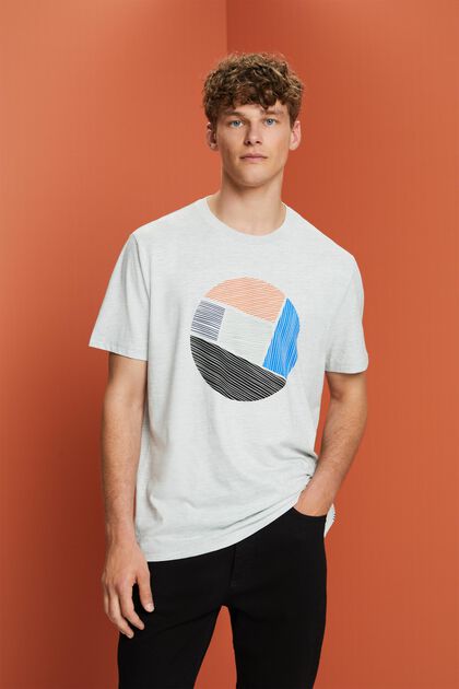 Jersey T-shirt met ronde hals en print