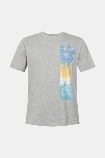 T-shirt met print, LENZING™ ECOVERO™, MEDIUM GREY, overview