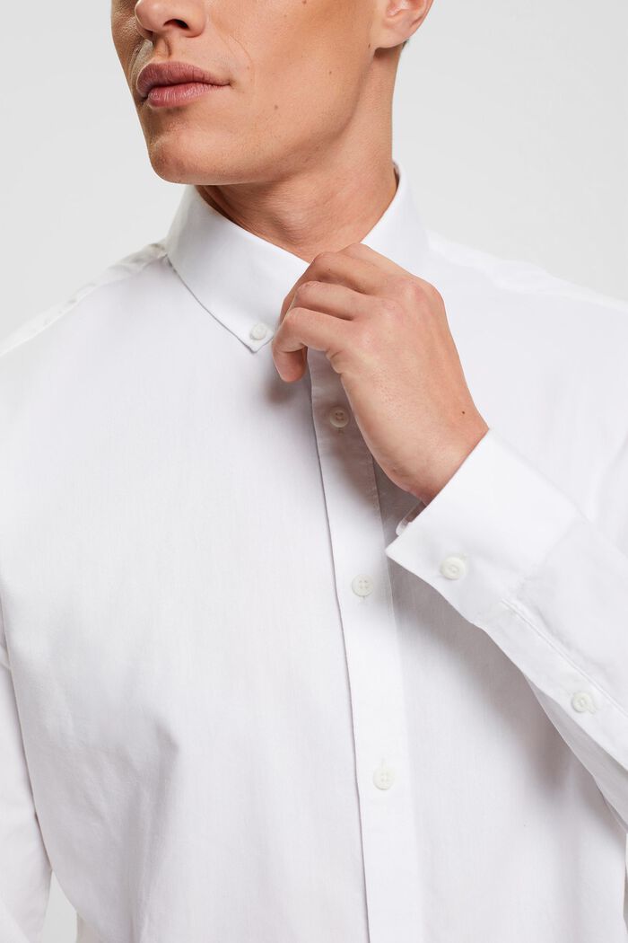 Slim fit overhemd met buttondownkraag, OFF WHITE, detail image number 2