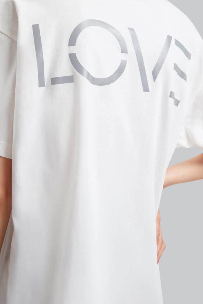Uniseks T-shirt met print op de rug, WHITE, detail image number 5