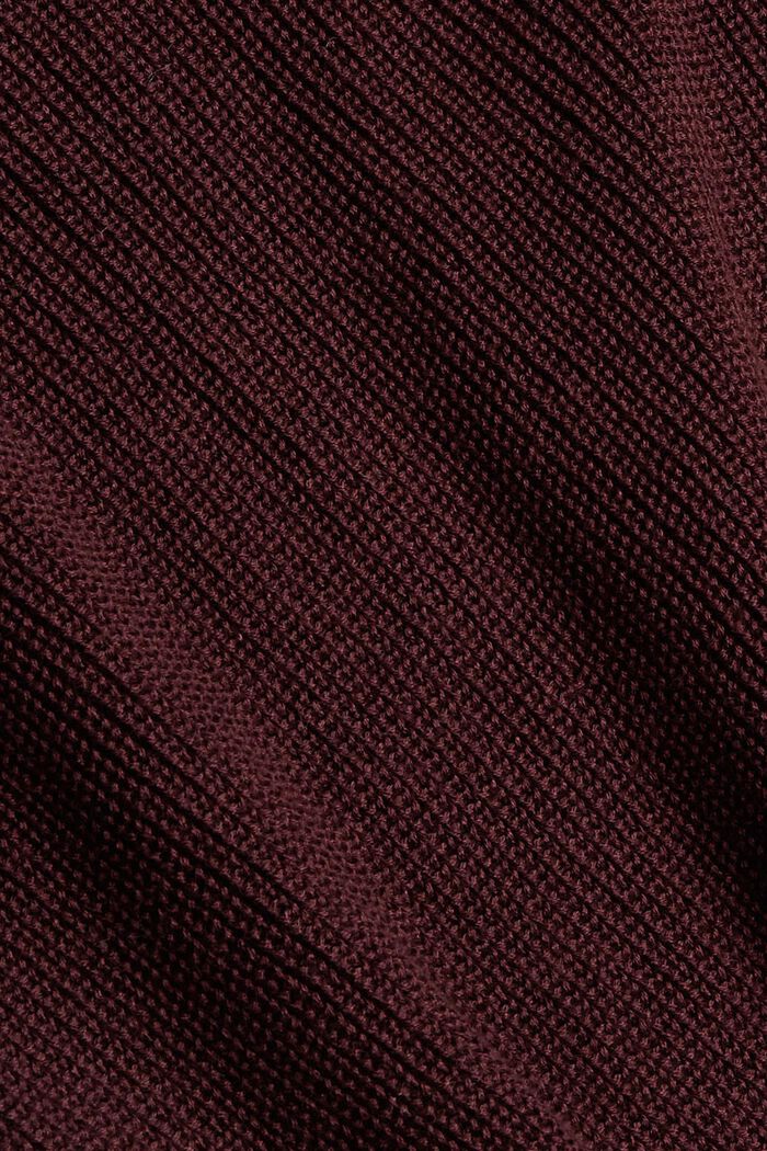 Cardigan 100 % coton, BORDEAUX RED, detail image number 4