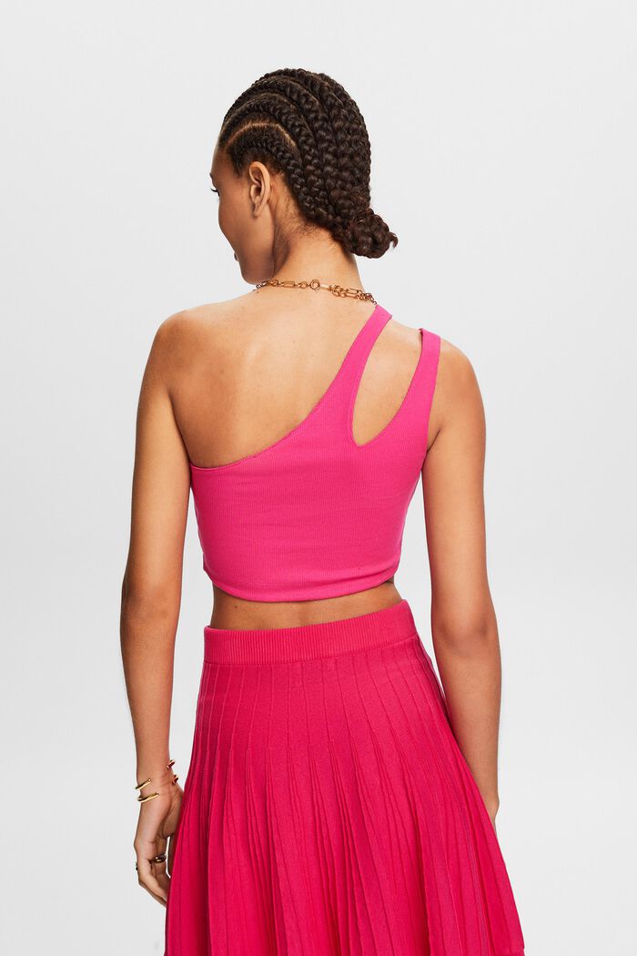 Cropped one-shoulder top, PINK FUCHSIA, detail image number 2