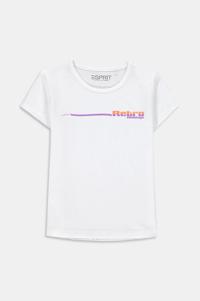 T-shirt à imprimé, coton stretch, WHITE, detail image number 0