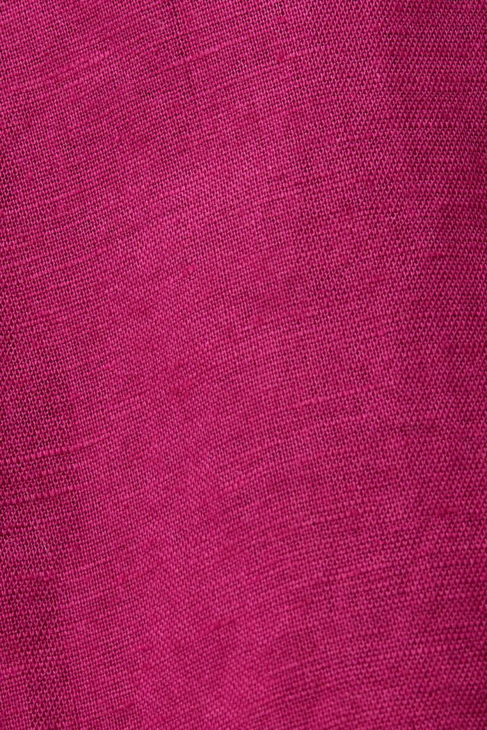 Overhemd van een mix van linnen en katoen, DARK PINK, detail image number 4