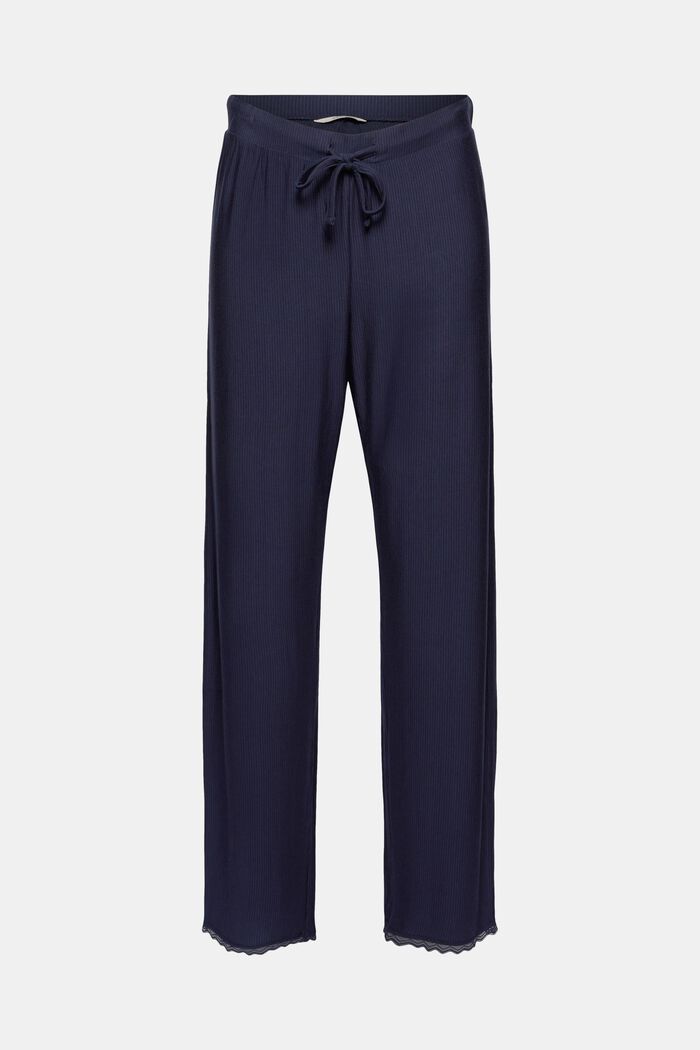 Pantalon de pyjama à dentelle, LENZING™ ECOVERO™, NAVY, detail image number 0