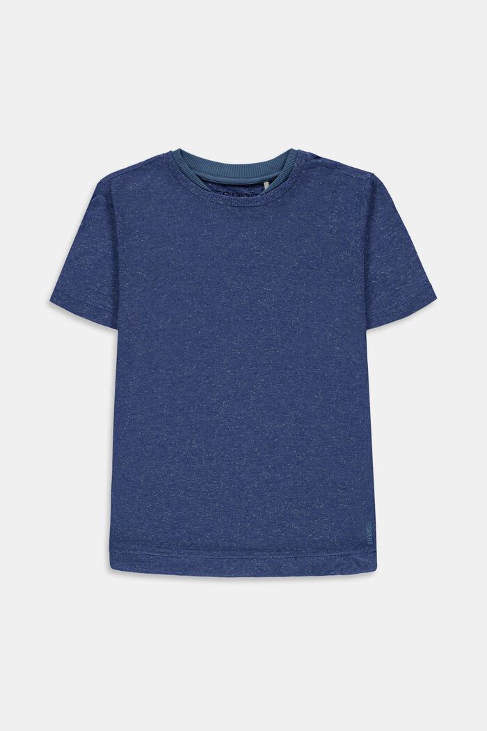 T-shirt à double col en coton, BLUE, detail image number 0