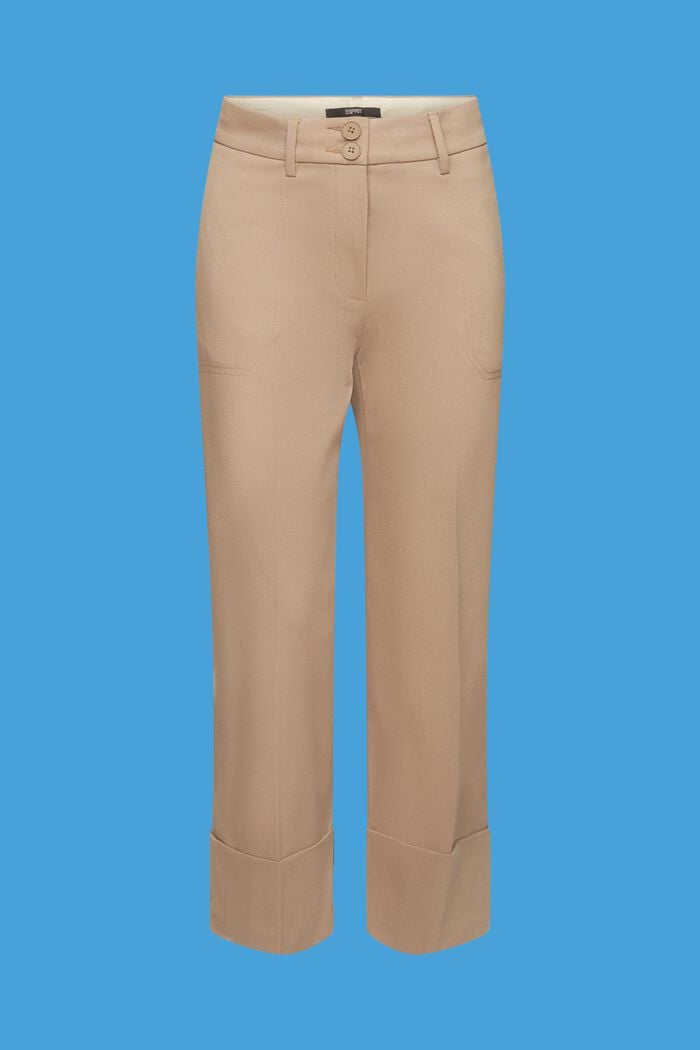 Cropped twill broek, TAUPE, detail image number 7