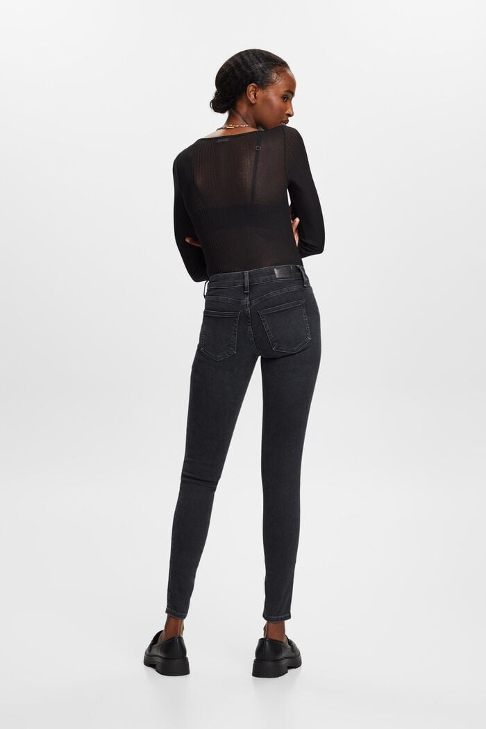 Mid rise skinny jeans, BLACK RINSE, detail image number 3