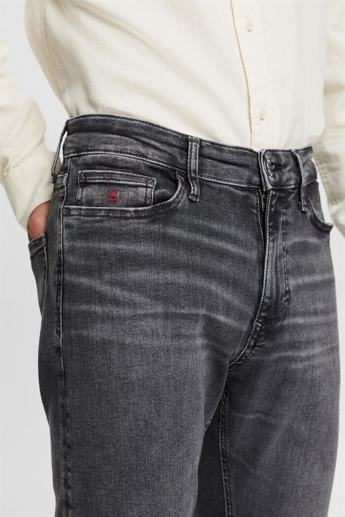 Slim fit jeans met middelhoge taille, BLACK DARK WASHED, detail image number 2