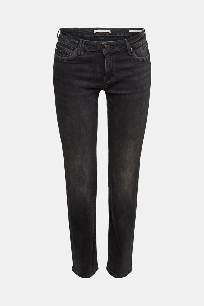 Jeans met wijde pijpen, BLACK DARK WASHED, detail image number 2