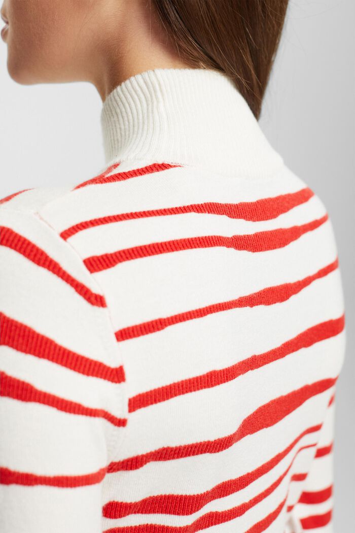 Pull rayé à col montant, OFF WHITE, detail image number 2