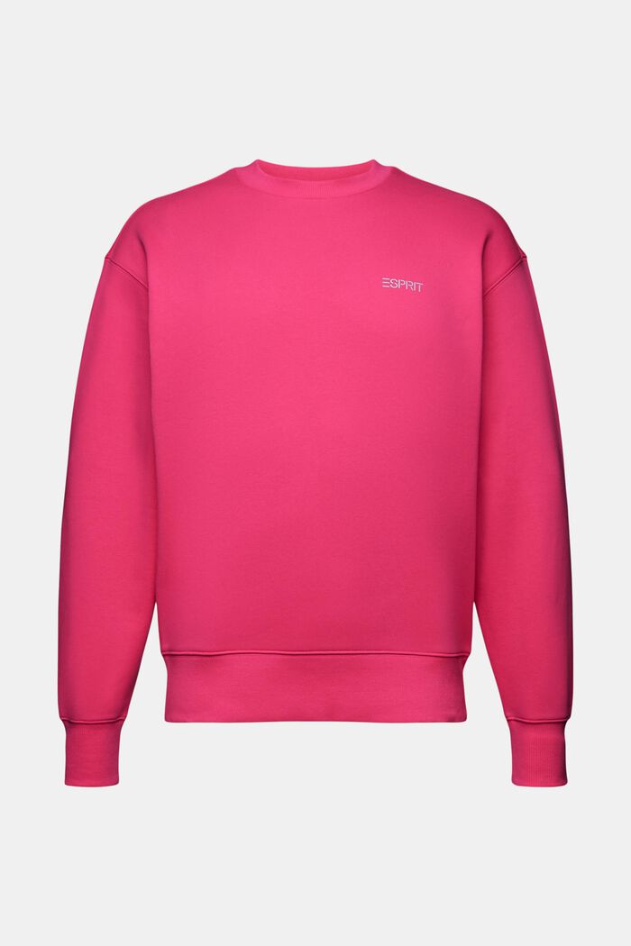 Uniseks fleece sweatshirt met logo, PINK FUCHSIA, detail image number 8