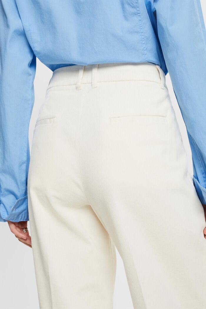 Wide fit corduroy broek met middelhoge taille, ICE, detail image number 4