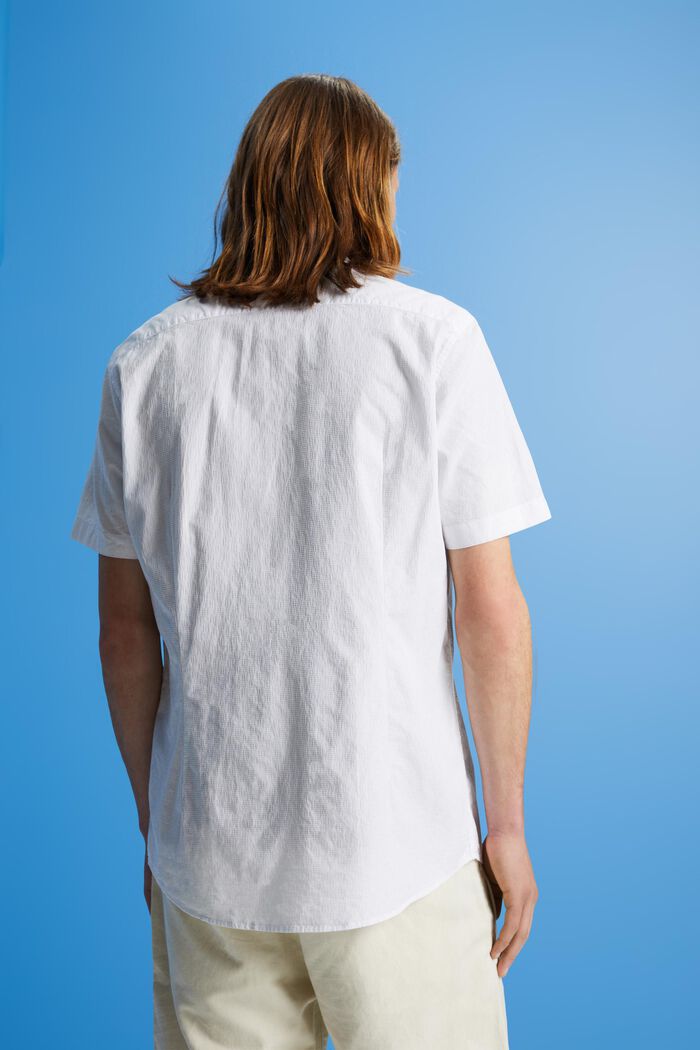 Gestructureerd slim fit-overhemd, WHITE, detail image number 3