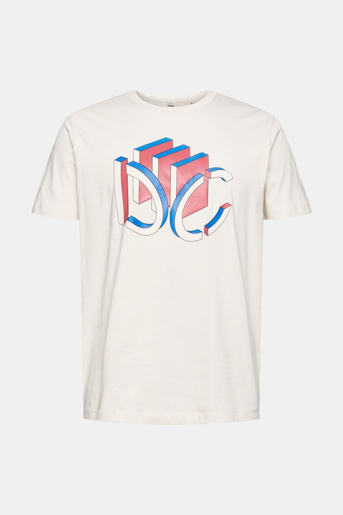 Jersey T-shirt met grafische 3D-logoprint, LIGHT BEIGE, detail image number 2