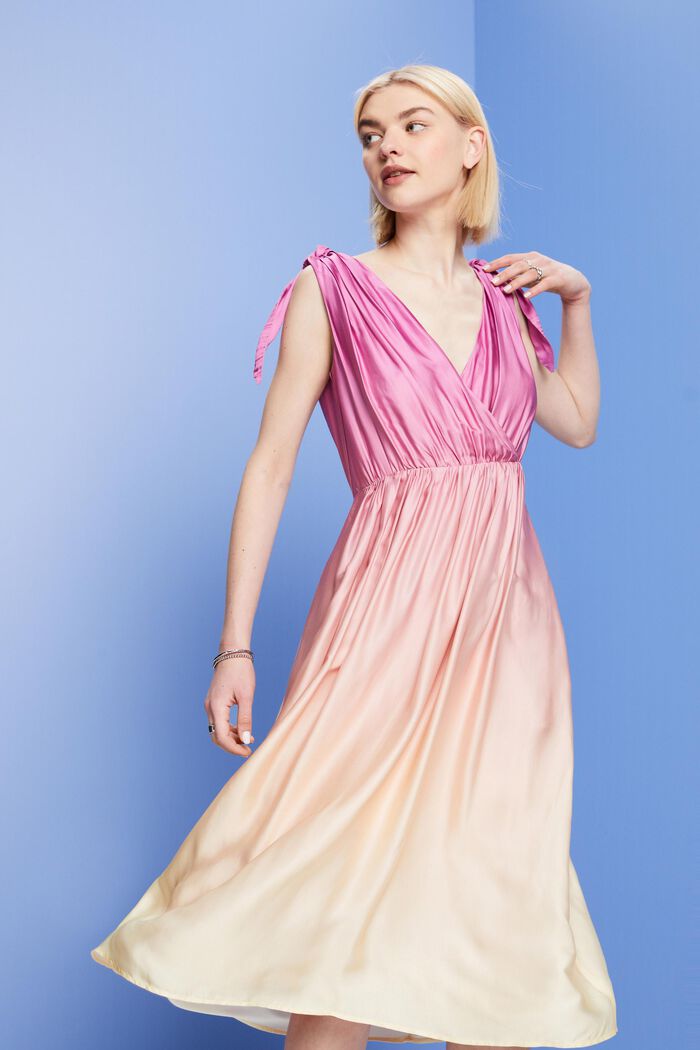 Midi-jurk met motief, PASTEL YELLOW, detail image number 0