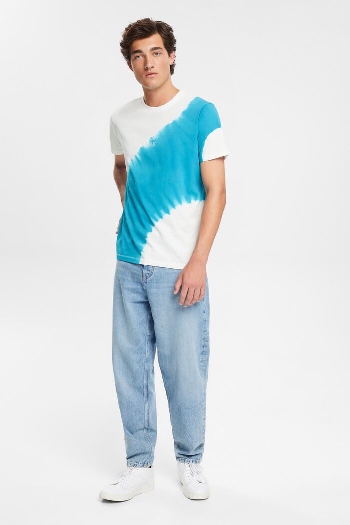 T-shirt en jersey animé d´une teinture batik, TEAL BLUE, detail image number 4