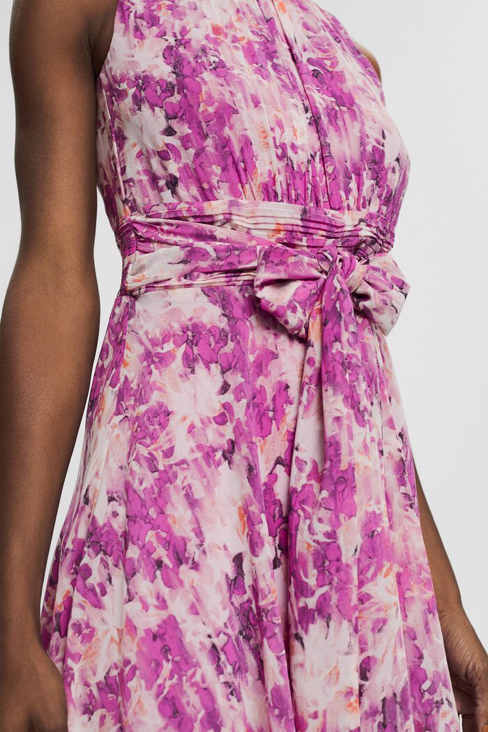 En matière recyclée : la robe en chiffon à motif floral, PURPLE, detail image number 3