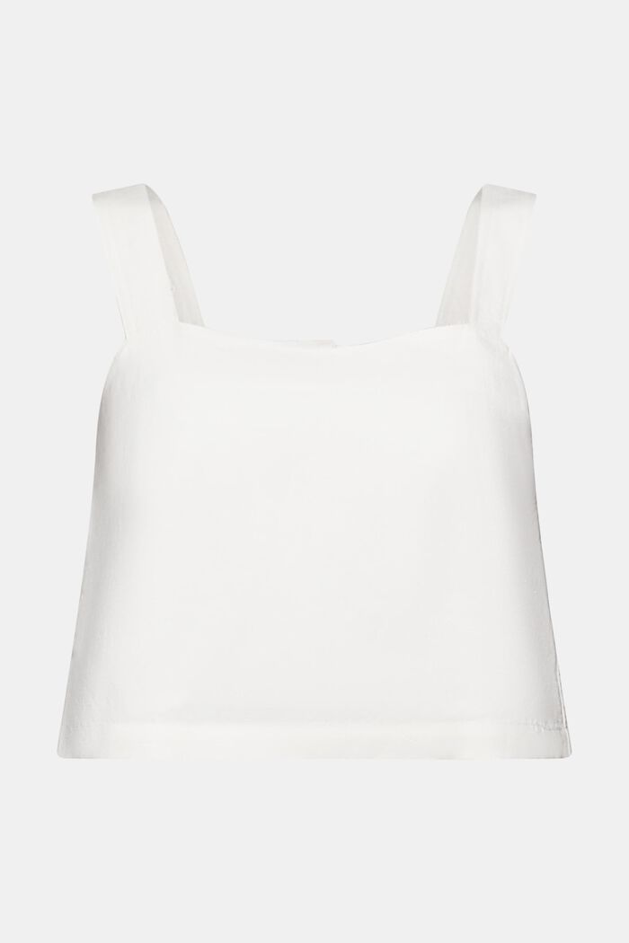 Cropped camisole top, linnenmix, WHITE, detail image number 5