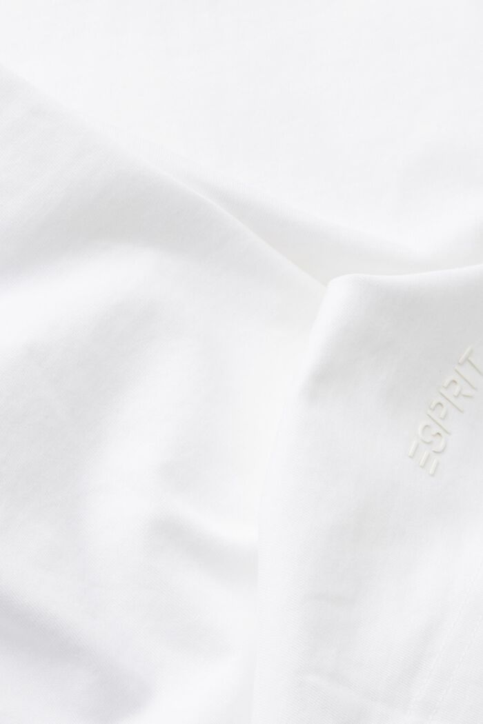 T-shirt en coton à motif cœur brodé, WHITE, detail image number 4