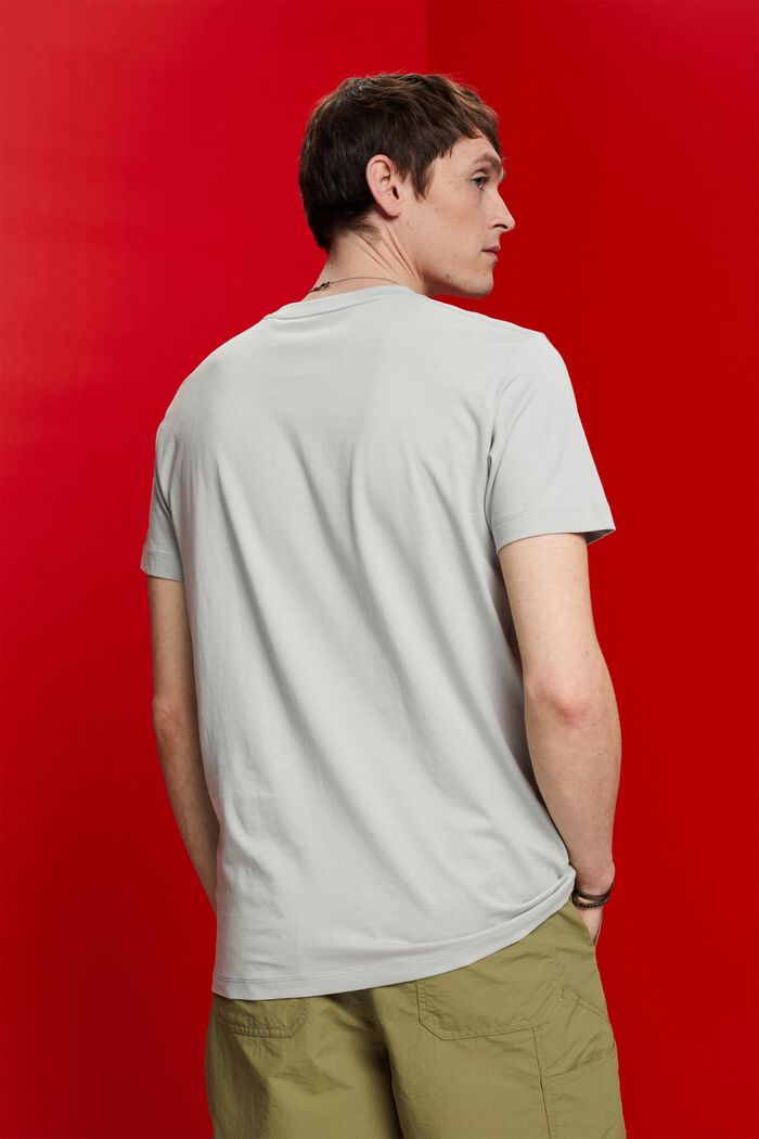T-shirt à encolure ronde, 100 % coton, LIGHT GUNMETAL, detail image number 3