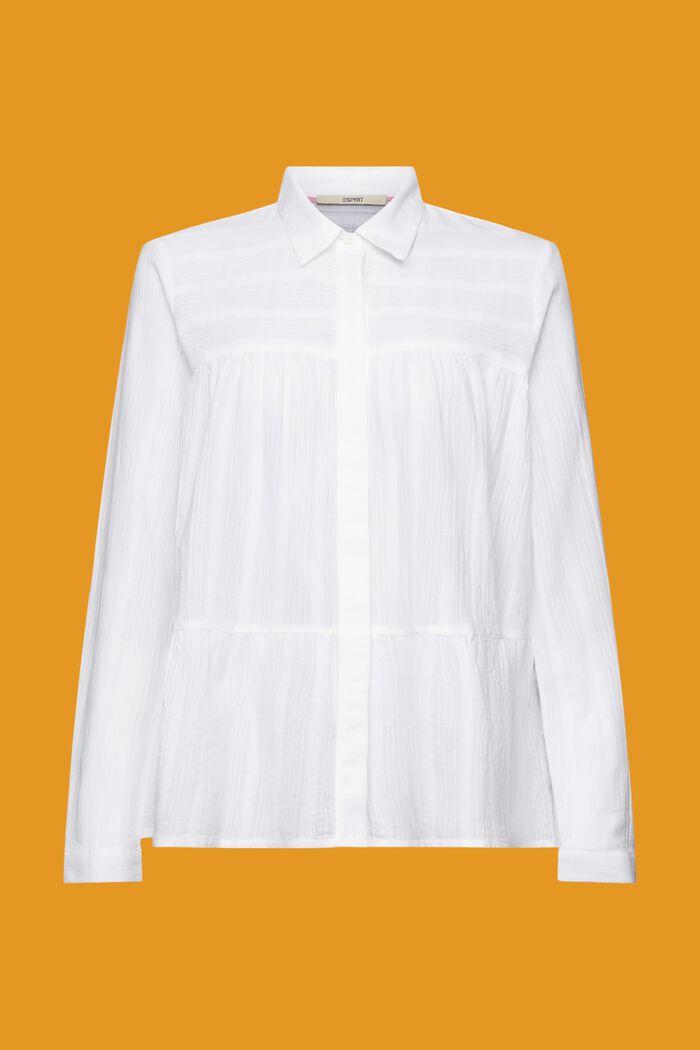 Katoenen blouse met volants, WHITE, detail image number 6