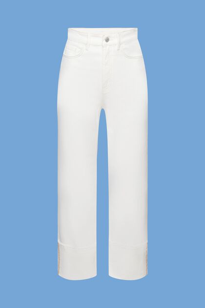 Jean taille haute à revers, OFF WHITE, overview