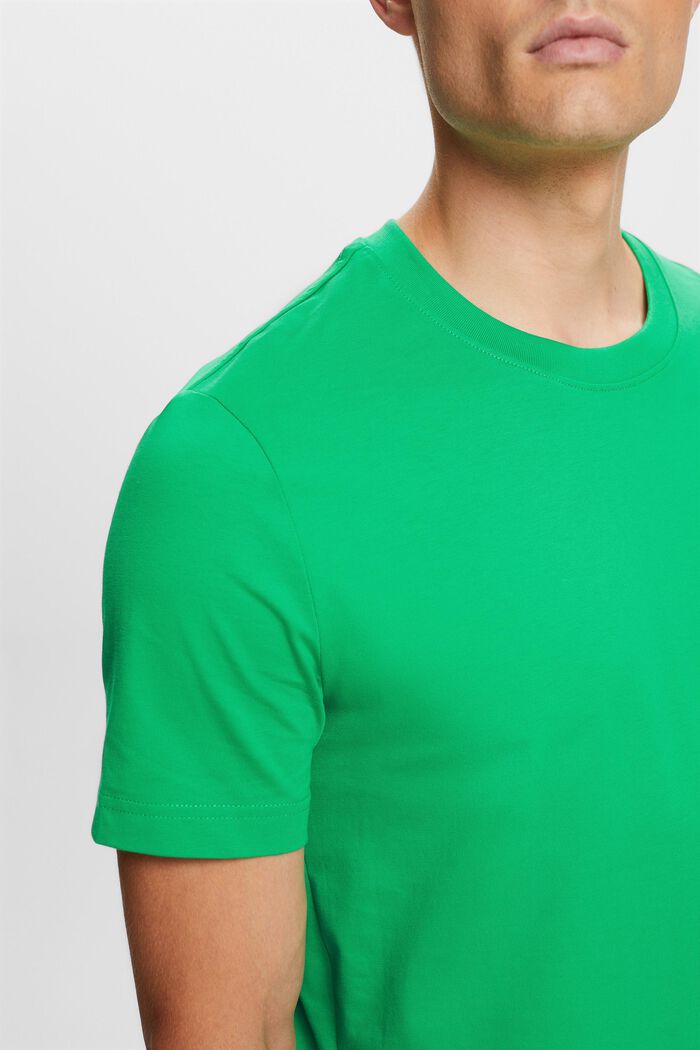 T-shirt van pima katoen-jersey met ronde hals, GREEN, detail image number 2